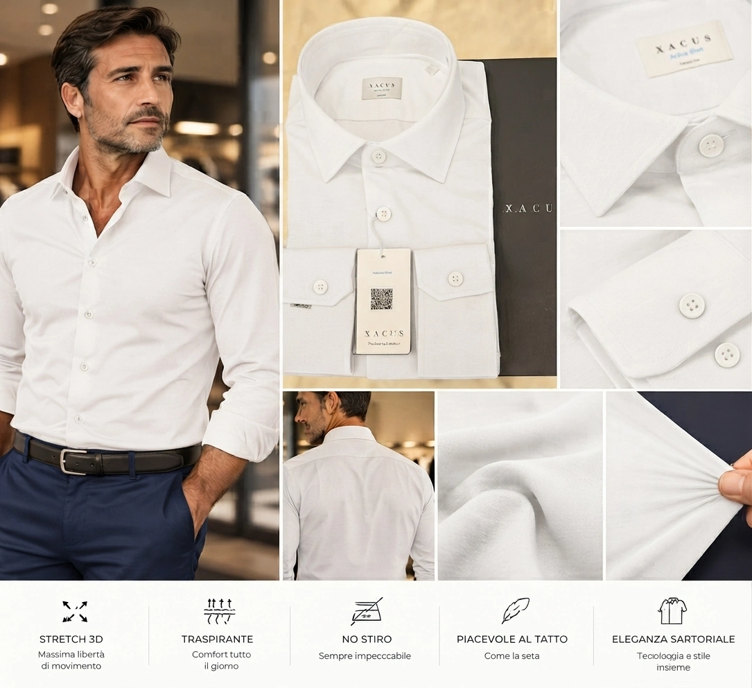 Camicia Xacus Active bianca - immagine 5