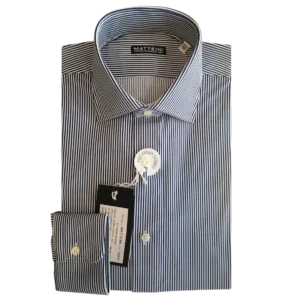 Camicia tessuto tecnico con riga fine collo semifrancese