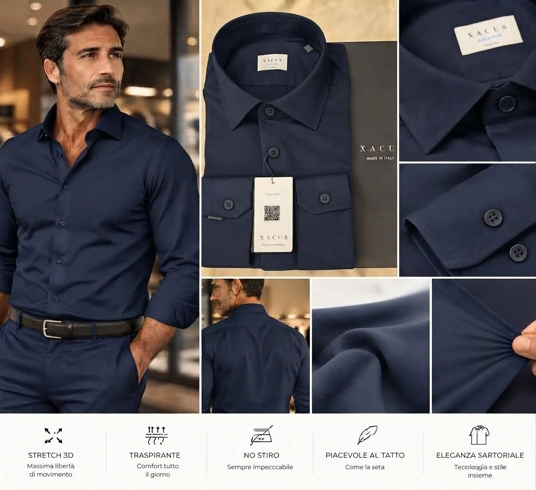 Camicia Xacus Active blu - immagine 5