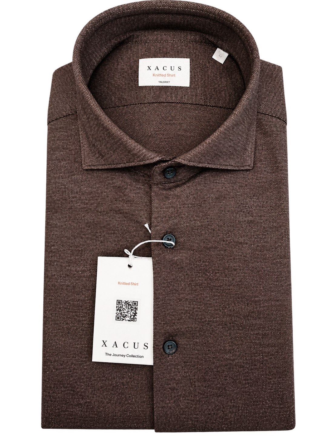 Camicia Xacus tessuto tecnico Active effetto Jersey marrone melange
